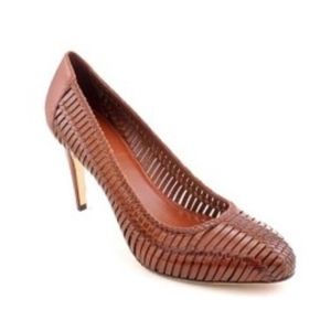 Cole Haan Nike Air Dark Brown Woven Leather Pumps